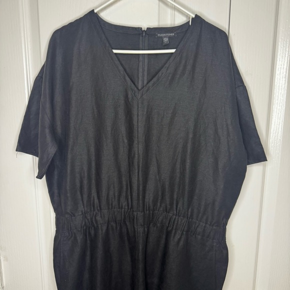 Eileen Fisher Tencel Organic Linen Slub Jumpsuit - Picture 3 of 8